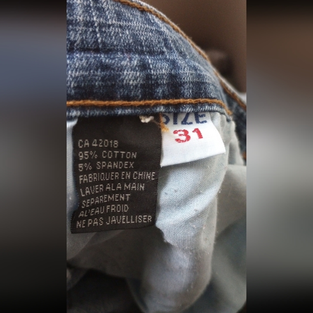 ⭐️ Adorable PAW Print Stylish Blue Flared Women Jeans Sz 31 - Picture 8 of 8